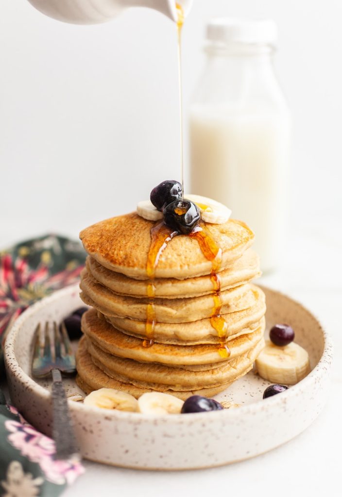 Fluffy Oat Flour Pancakes