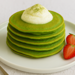 Vibrant Matcha Pancakes with Whipped Cream